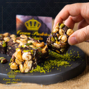 Chocolate mafroukeh with mixed nuts